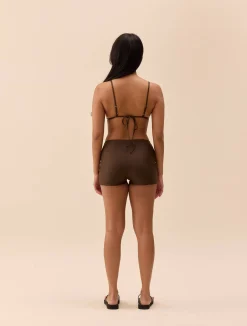 Djerf Avenue Triangle Bikini Top Cocoa Hot