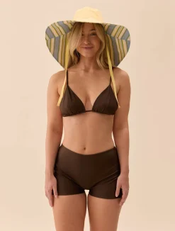 Djerf Avenue Triangle Bikini Top Cocoa Hot