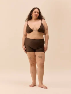 Djerf Avenue Triangle Bikini Top Cocoa Hot