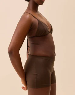 Djerf Avenue Triangle Bikini Top Cocoa Hot
