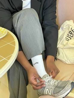 Djerf Avenue Tube Socks White/Black Clearance