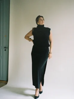 Djerf Avenue Turtleneck Top Black New