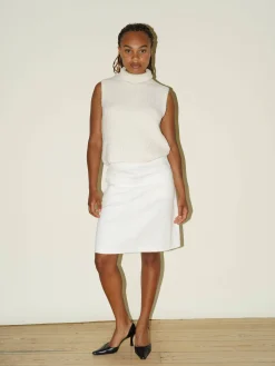 Djerf Avenue Turtleneck Top Cream Clearance