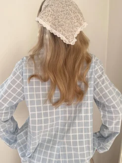 Djerf Avenue Unwind Shirt Blue Check Online