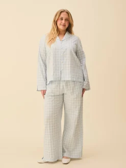 Djerf Avenue Unwind Shirt Blue Check Online