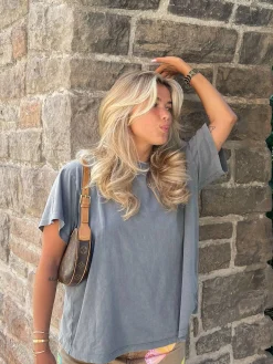 Djerf Avenue Washed T-shirt Grey Washed grey Online