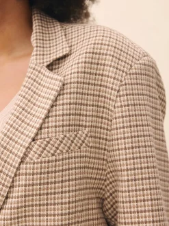 Djerf Avenue Weekend Blazer Checked oat Online