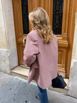 Djerf Avenue Weekend Blazer Checked Red Best