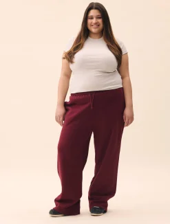 Djerf Avenue Wide Leg Sweatpants Burgundy
