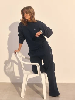 Djerf Avenue Wide Leg Sweatpants Retro Blue Outlet