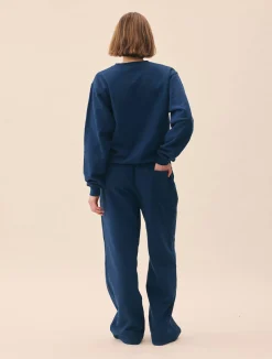 Djerf Avenue Wide Leg Sweatpants Retro Blue Outlet