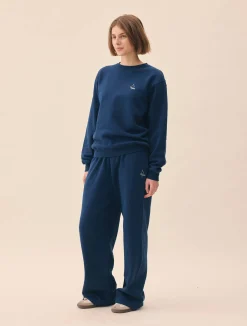 Djerf Avenue Wide Leg Sweatpants Retro Blue Outlet