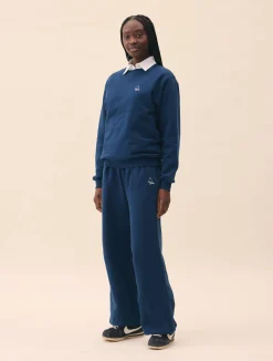 Djerf Avenue Wide Leg Sweatpants Retro Blue Outlet